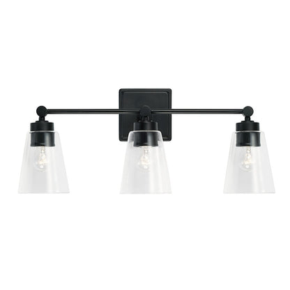 2 Light Bathroom Vanity Light in Matte Black