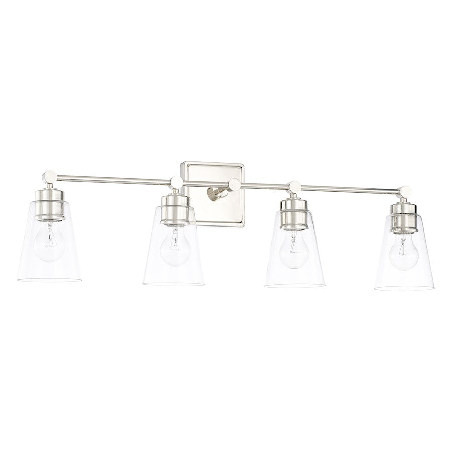 Capital Lighting 4 Light Vanity, Polished Nickel - 121841PN-432