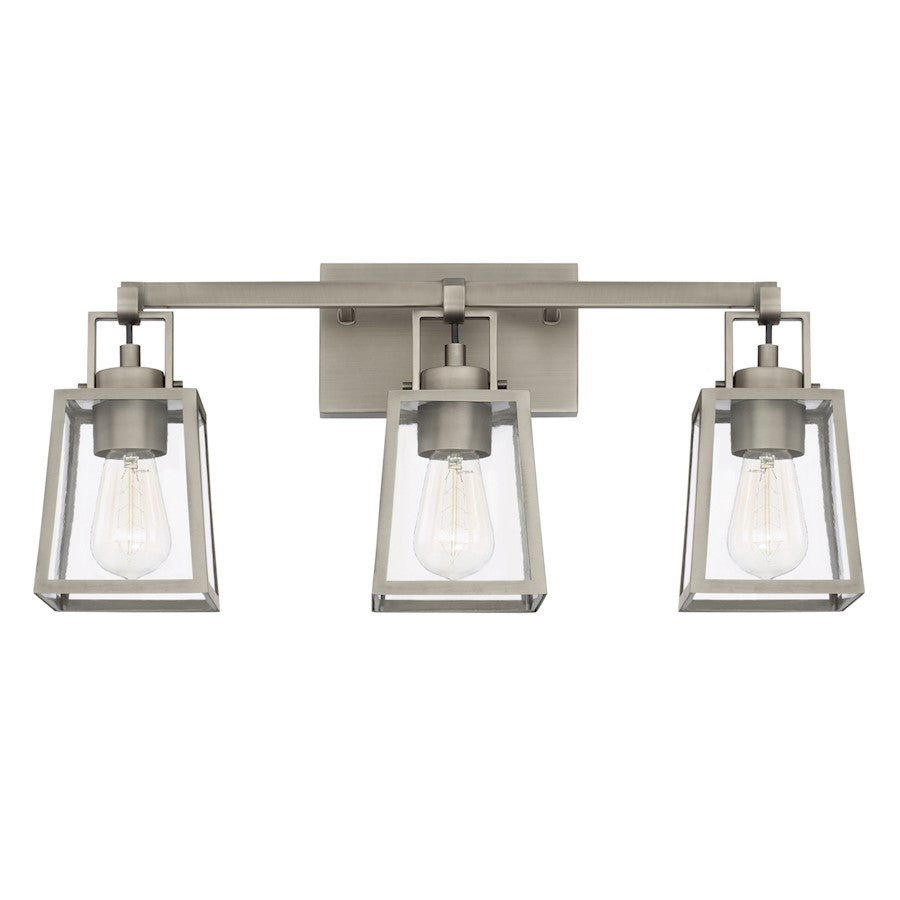 Capital Lighting Kenner 3 Light Vanity, Antique Nickel - 125531AN-448