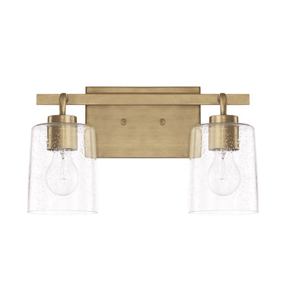 HomePlace by Capital Lighting Greyson 2 Light Vanity, Aged Brass - 128521AD-449