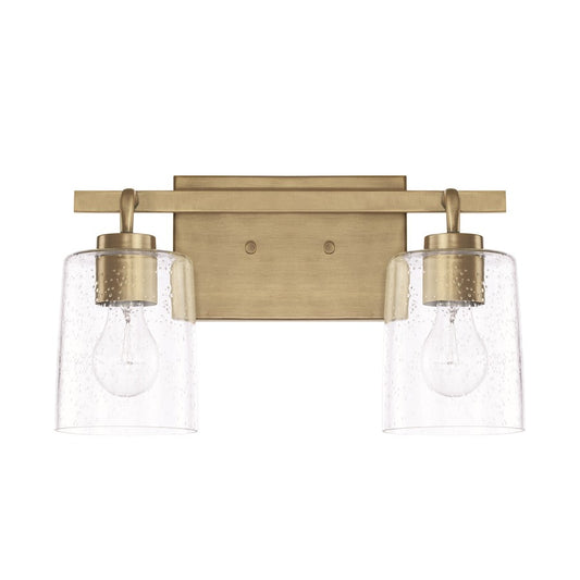 HomePlace by Capital Lighting Greyson 2 Light Vanity, Aged Brass - 128521AD-449