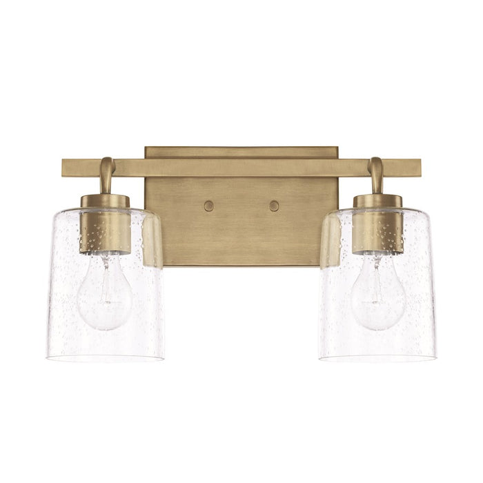 HomePlace by Capital Lighting Greyson 2 Light Vanity, Aged Brass - 128521AD-449