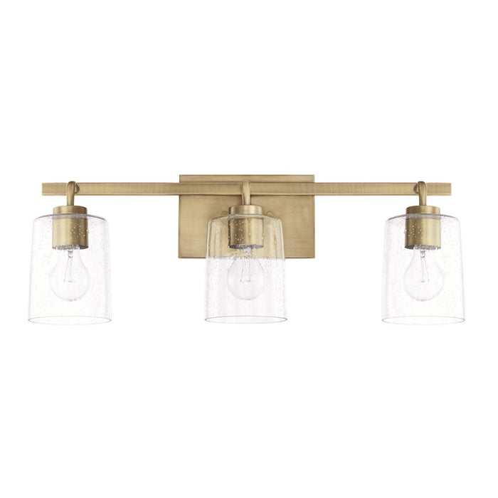 HomePlace by Capital Lighting Greyson 3 Light Vanity, Aged Brass - 128531AD-449