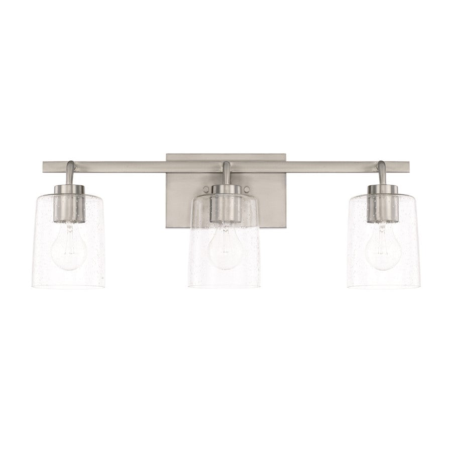 HomePlace by Capital Lighting Greyson 3 Light Vanity, Nickel - 128531BN-449