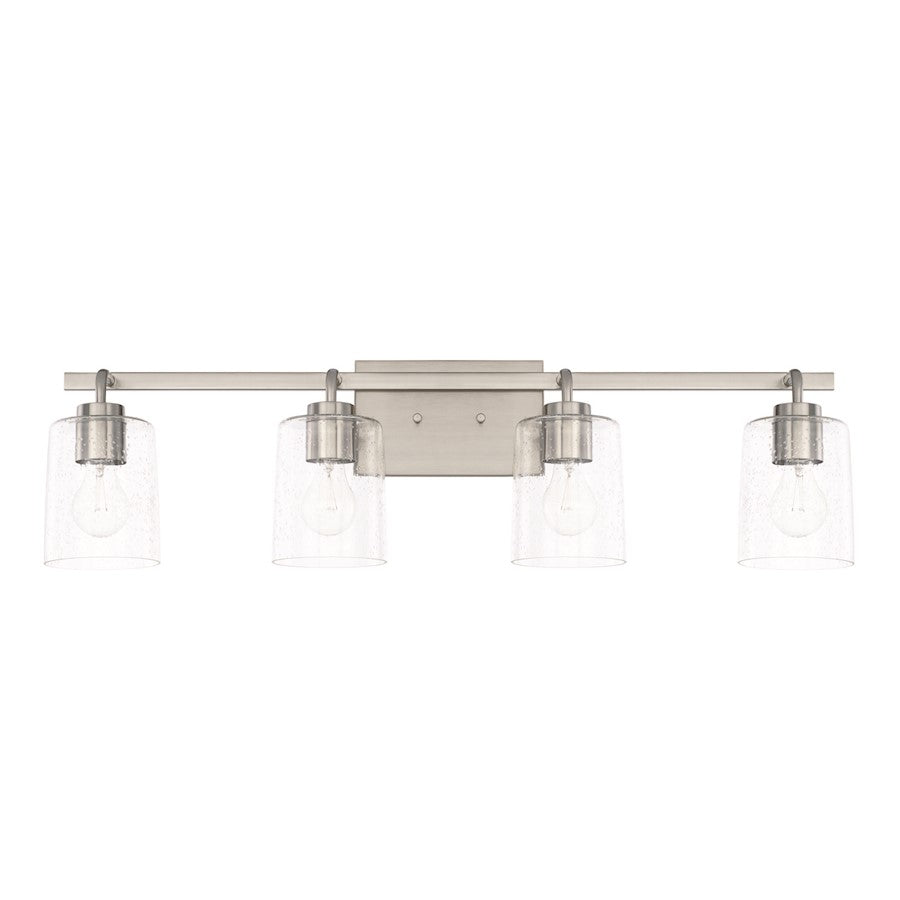 HomePlace by Capital Lighting Greyson 4 Light Vanity, Nickel - 128541BN-449