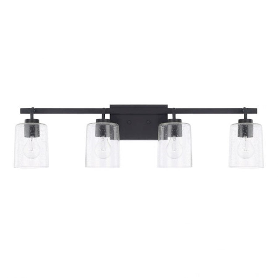 HomePlace by Capital Lighting Greyson 4 Light Vanity, Matte Black - 128541MB-449