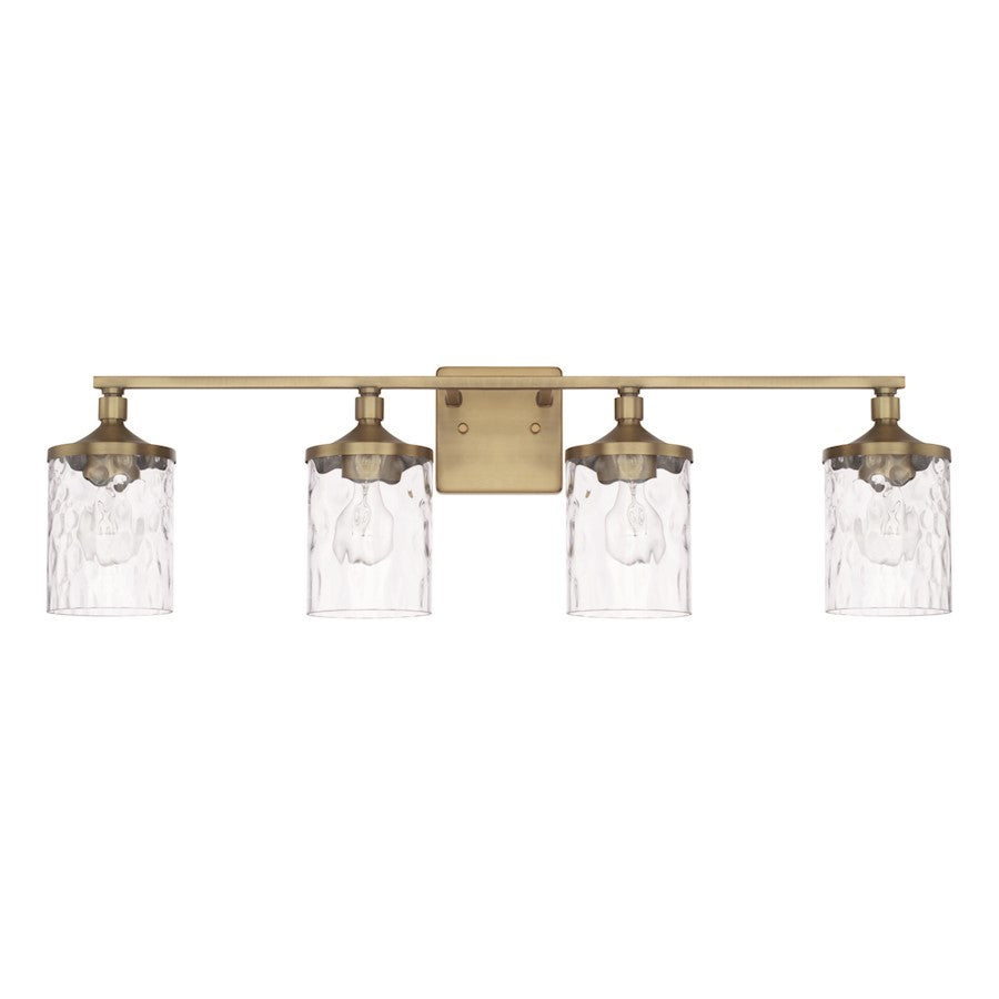 HomePlace by Capital Lighting Colton 4 Light Vanity, Aged Brass - 128841AD-451