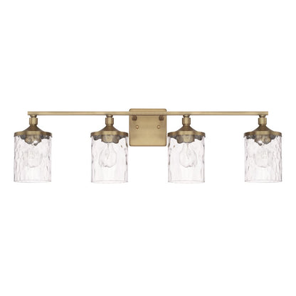 HomePlace by Capital Lighting Colton 4 Light Vanity, Aged Brass - 128841AD-451