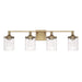HomePlace by Capital Lighting Colton 4 Light Vanity, Aged Brass - 128841AD-451