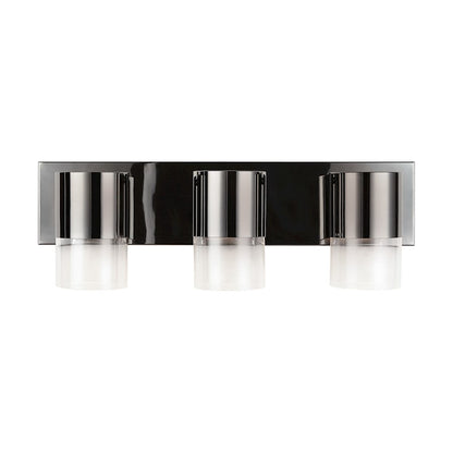3 Light LED Bathroom Vanity Light, Black Chrome