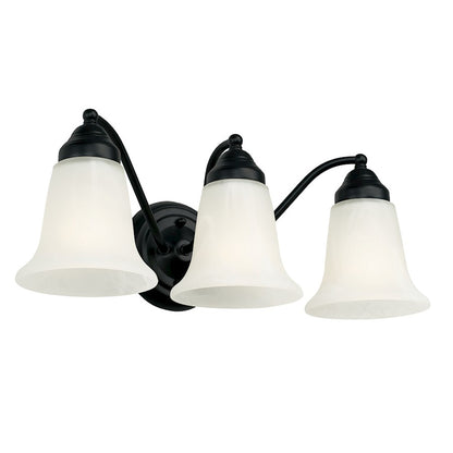 Capital Lighting Brady 3 Light Vanity, Black/White Faux Alabaster - 1363MB-117