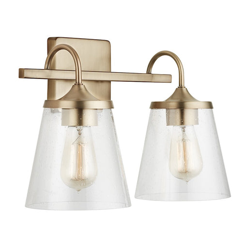 Capital Lighting 2-Light Vanity, Aged Brass/Clear Seeded - 139122AD-496