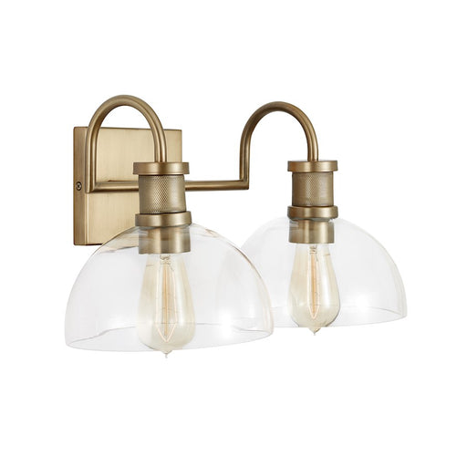 Capital Lighting 2-Light Vanity, Aged Brass/Clear - 139123AD-497