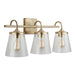 Capital Lighting 3-Light Vanity, Aged Brass/Clear Seeded - 139132AD-496
