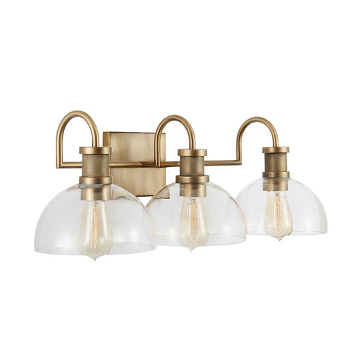 Capital Lighting 3-Light Vanity, Aged Brass/Clear - 139133AD-497