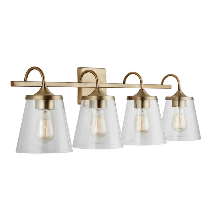 Capital Lighting 4-Light Vanity, Aged Brass/Clear Seeded - 139142AD-496