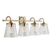 Capital Lighting 4-Light Vanity, Aged Brass/Clear Seeded - 139142AD-496