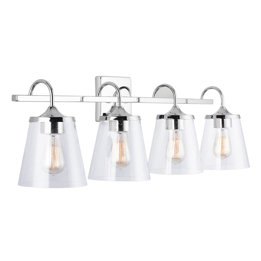 Capital Lighting 4-Light Vanity, Chrome/Clear Seeded - 139142CH-496