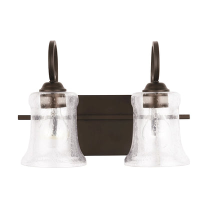 Capital Lighting Cameron 2-Light Vanity, Bronze/Clear Seeded - 139521BZ-501