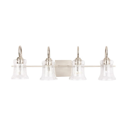 HomePlace Lighting Cameron 4 Lt Bath Vanity, Nickel/Clear Seeded - 139541BN-501