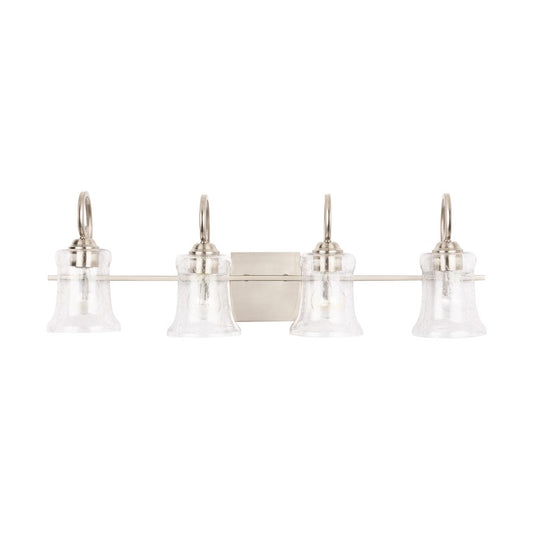 HomePlace Lighting Cameron 4 Lt Bath Vanity, Nickel/Clear Seeded - 139541BN-501