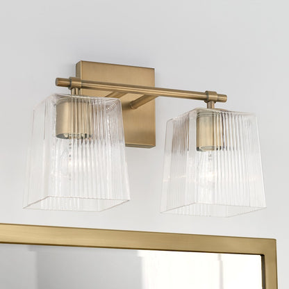 Bathroom Vanity Light, Clear Fluted