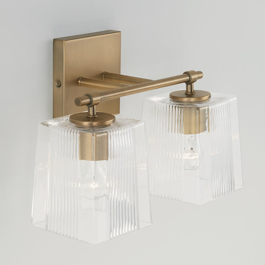 Bathroom Vanity Light, Clear Fluted