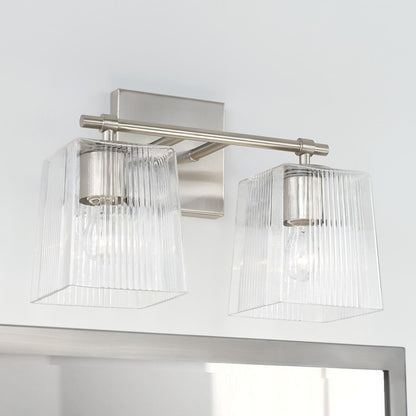 Bathroom Vanity Light, Clear Fluted