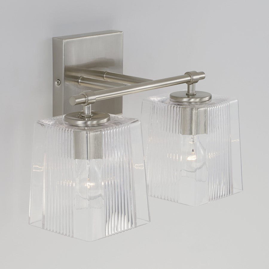 Bathroom Vanity Light, Clear Fluted