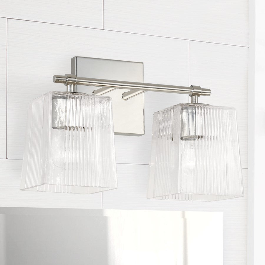 Bathroom Vanity Light, Clear Fluted