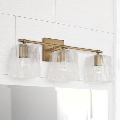 Bathroom Vanity Light, Clear Fluted