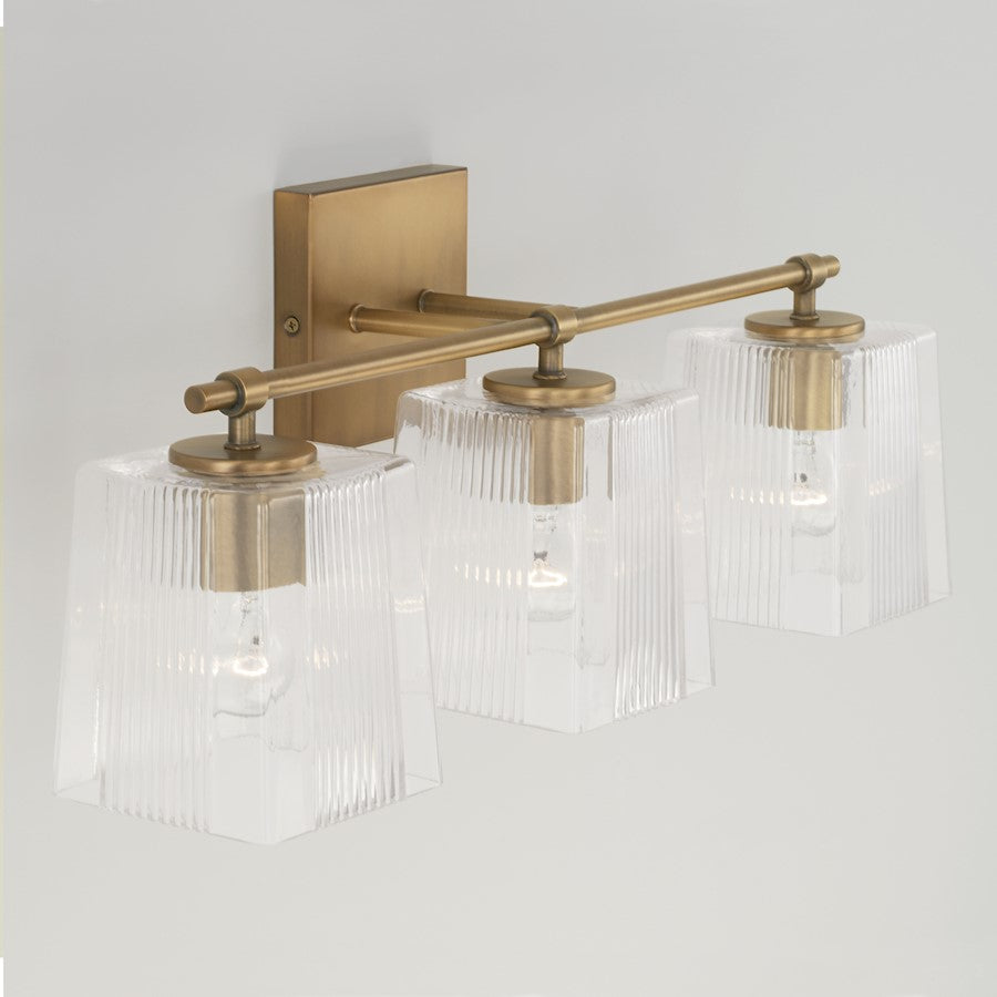 Bathroom Vanity Light, Clear Fluted