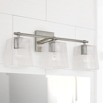 Bathroom Vanity Light, Clear Fluted