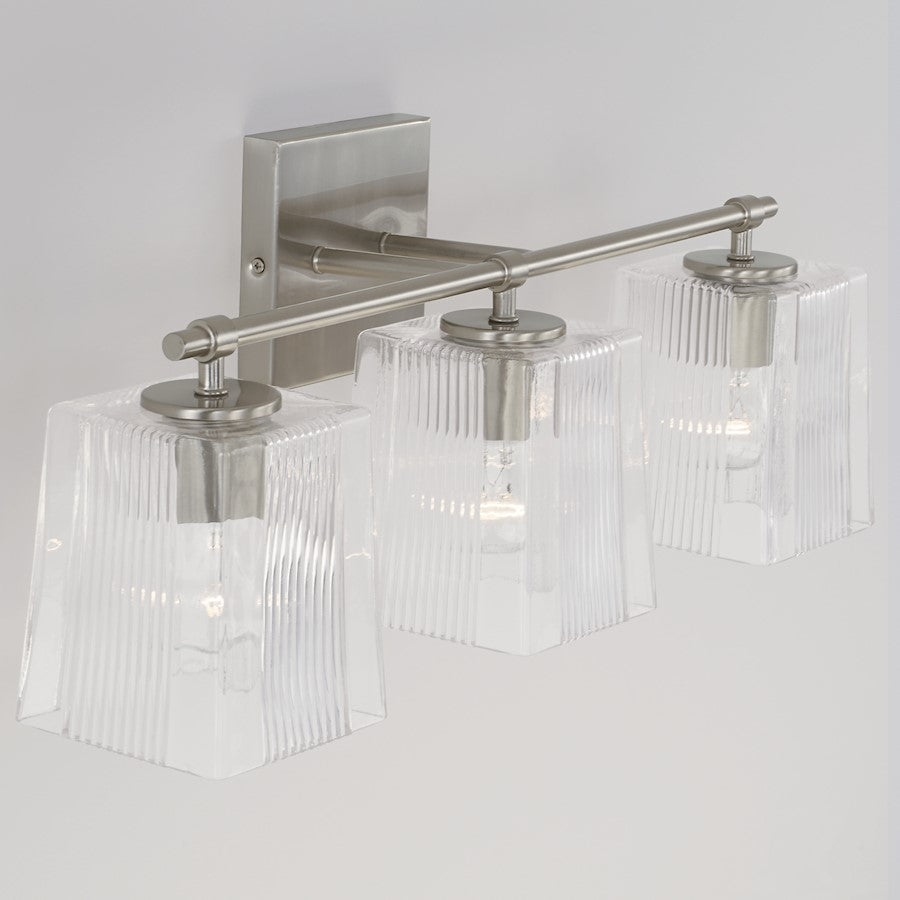 Bathroom Vanity Light, Clear Fluted