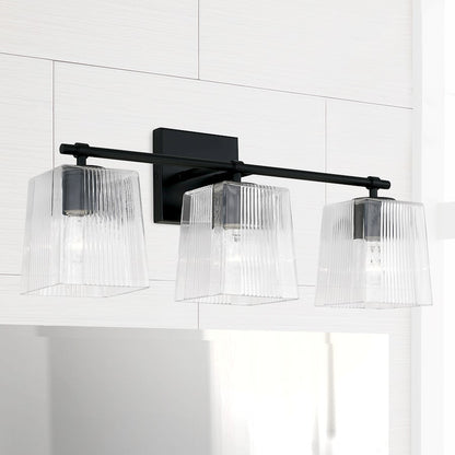 Bathroom Vanity Light, Clear Fluted