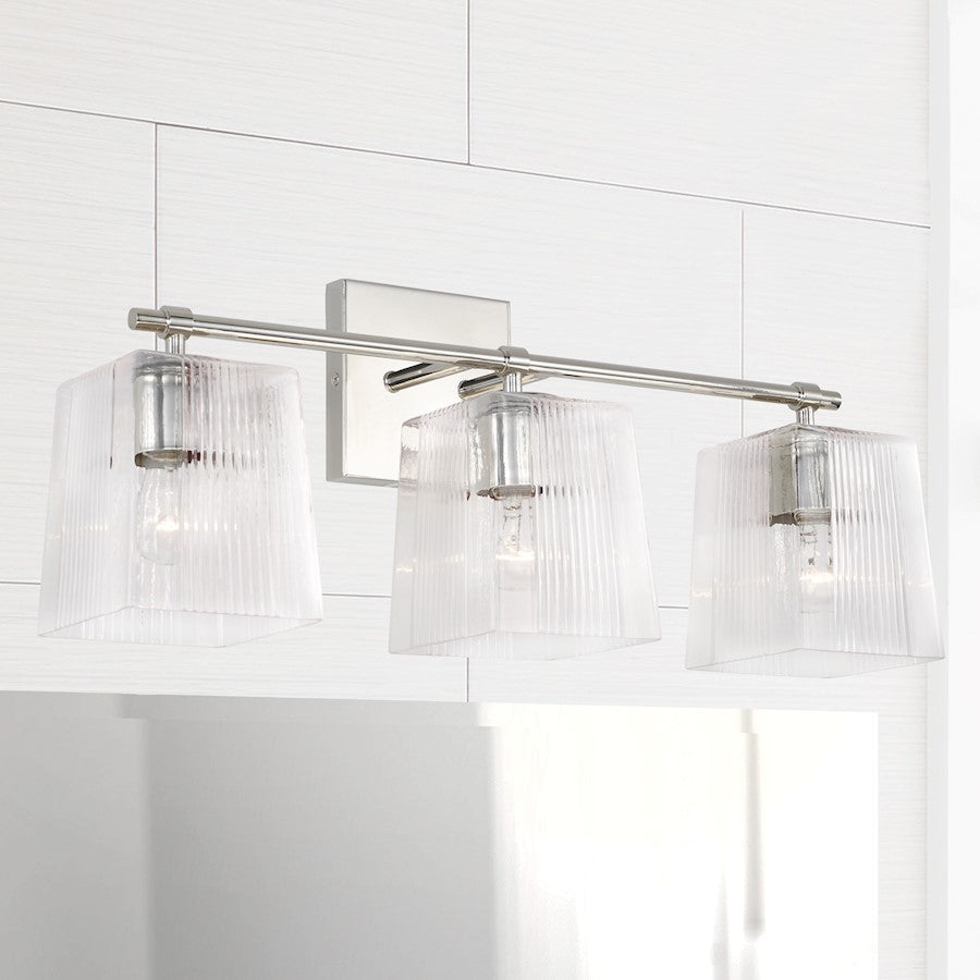 Bathroom Vanity Light, Clear Fluted