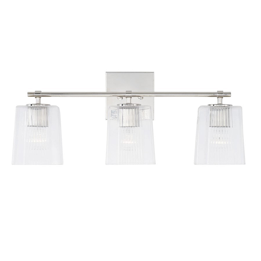 Bathroom Vanity Light, Clear Fluted