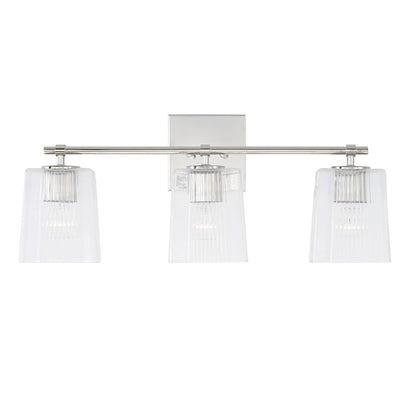 Bathroom Vanity Light, Clear Fluted