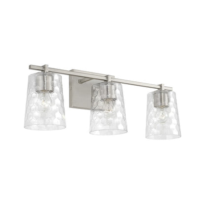 Capital Lighting Burke 3 Light Vanity, Brushed Nickel/Clear - 143531BN-517