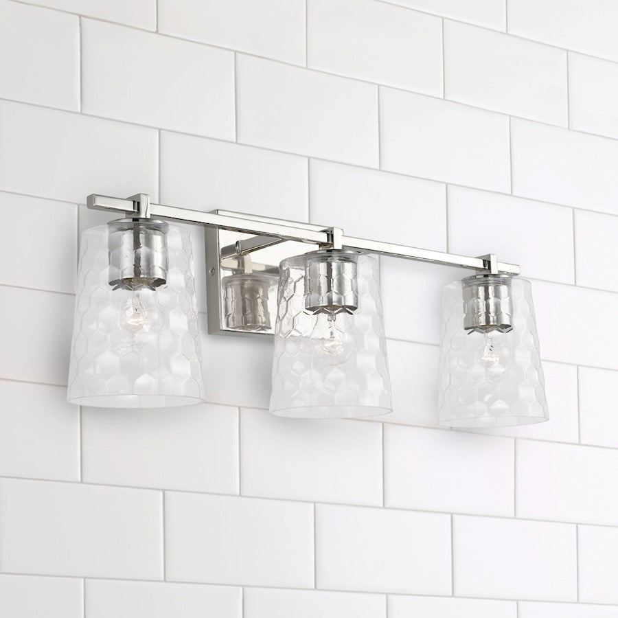 Bathroom Vanity Light, Clear Honeycomb