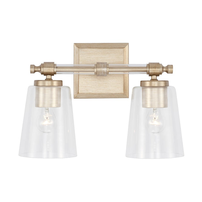 Capital Lighting Breigh 2 Light Vanity, Brushed Champagne/Clear