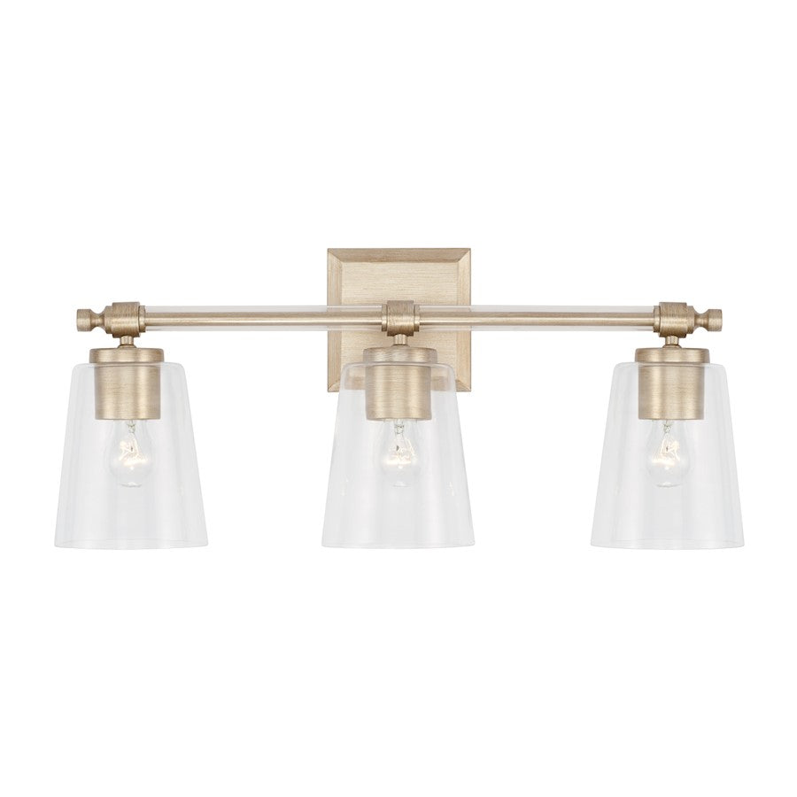 3 Light Bathroom Vanity Light, Brushed Champagne