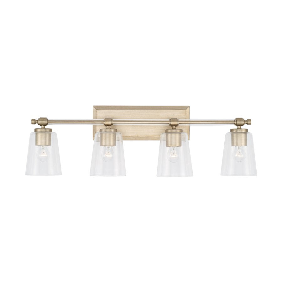 4 Light Bathroom Vanity Light, Brushed Champagne