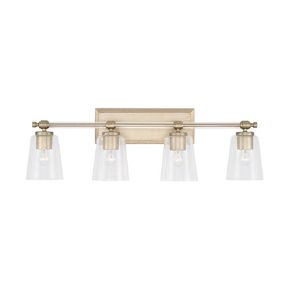 4 Light Bathroom Vanity Light, Brushed Champagne