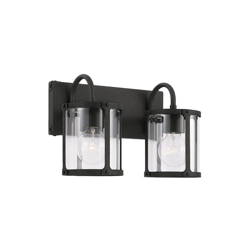 Capital Lighting Brennen 2 Light Vanity, Black Iron/Clear - 144921BI-527