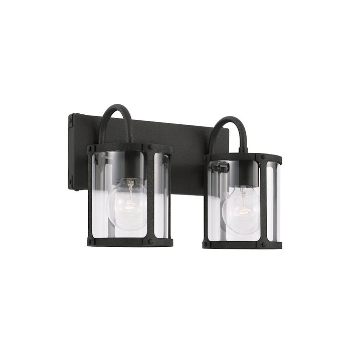 Capital Lighting Brennen 2 Light Vanity, Black Iron/Clear - 144921BI-527