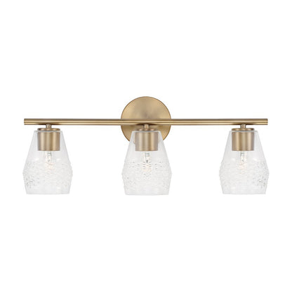 3 Light Bathroom Vanity Light, Diamond Embossed