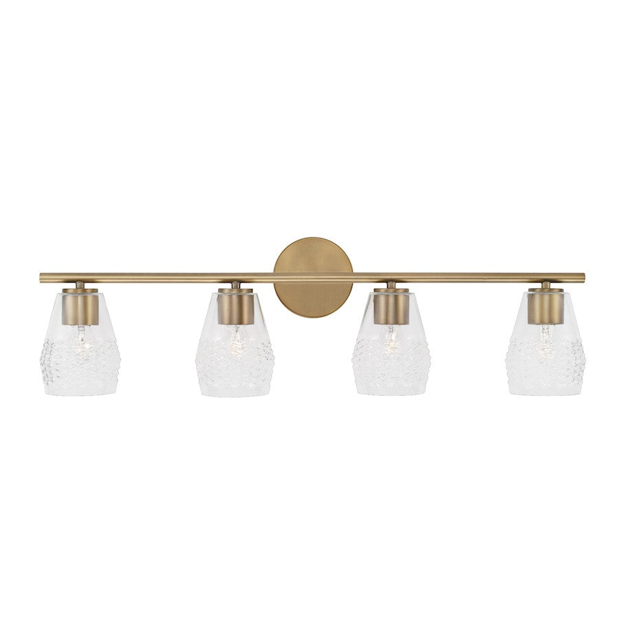 4 Light Bathroom Vanity Light, Diamond Embossed