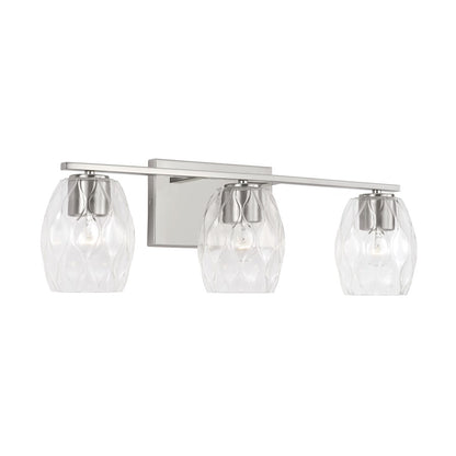 Capital Lighting Lucas 3 Light Vanity, Nickel/Wavy Embossed - 145331BN-525