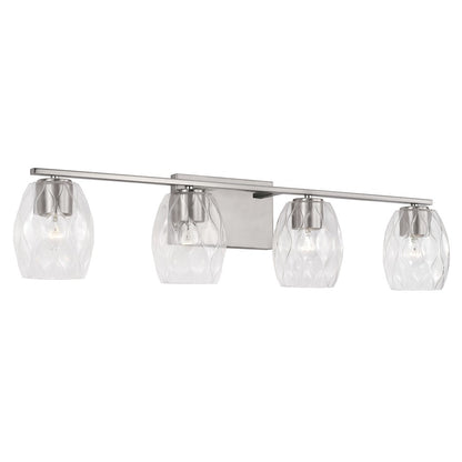 Capital Lighting Lucas 4 Light Vanity, Nickel/Wavy Embossed - 145341BN-525